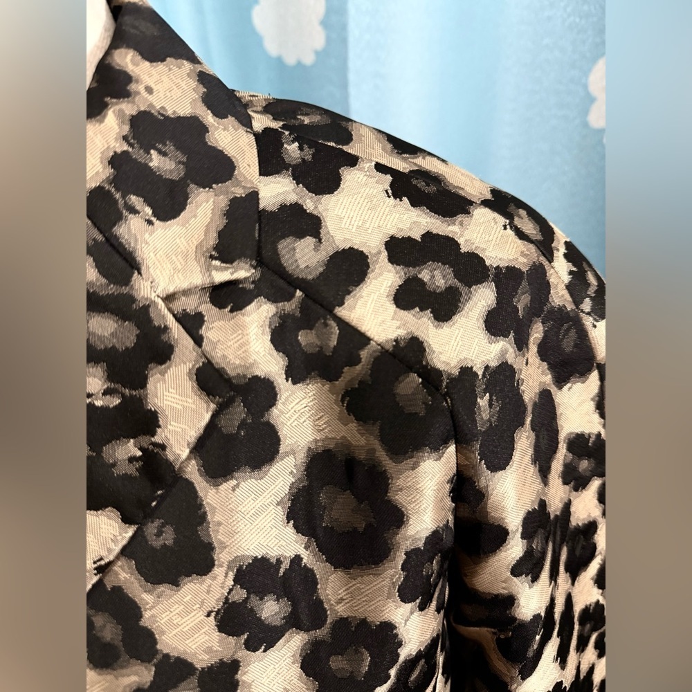 Animal print shine Ann Taylor long jacket, SP - Picture 6 of 8
